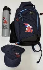D23 2025 Gold Member Crossbody Backpack Water Bottle Ball Cap Coupon Book