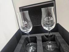 Macallan whisky stem glasses in presentation box