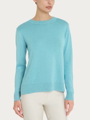 Women's Akris Punto Blue Crew Neck Sweater Size 10