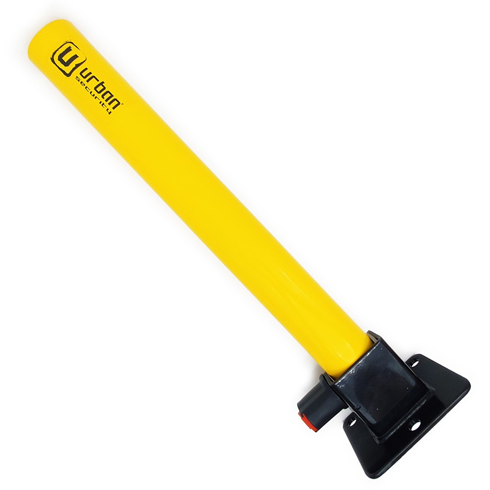 Antivol voiture pour stopper le vol de place avec ce poteau de parking rabattable jaune