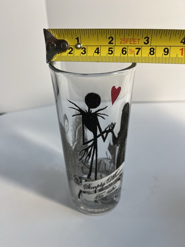 RARE Disney Nightmare Before Christmas Jack & Sally Black Silhouette Glass - Picture 5 of 5