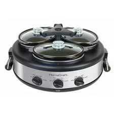 Triple 1.5 Qt. Stainless Steel Slow Cooker Buffet