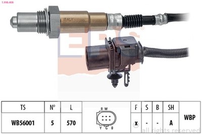 Lambdasonde Sensor Abgassteuerung EPS 1.998.408 für FIAT TIPO 500X 356HXG11 ALFA