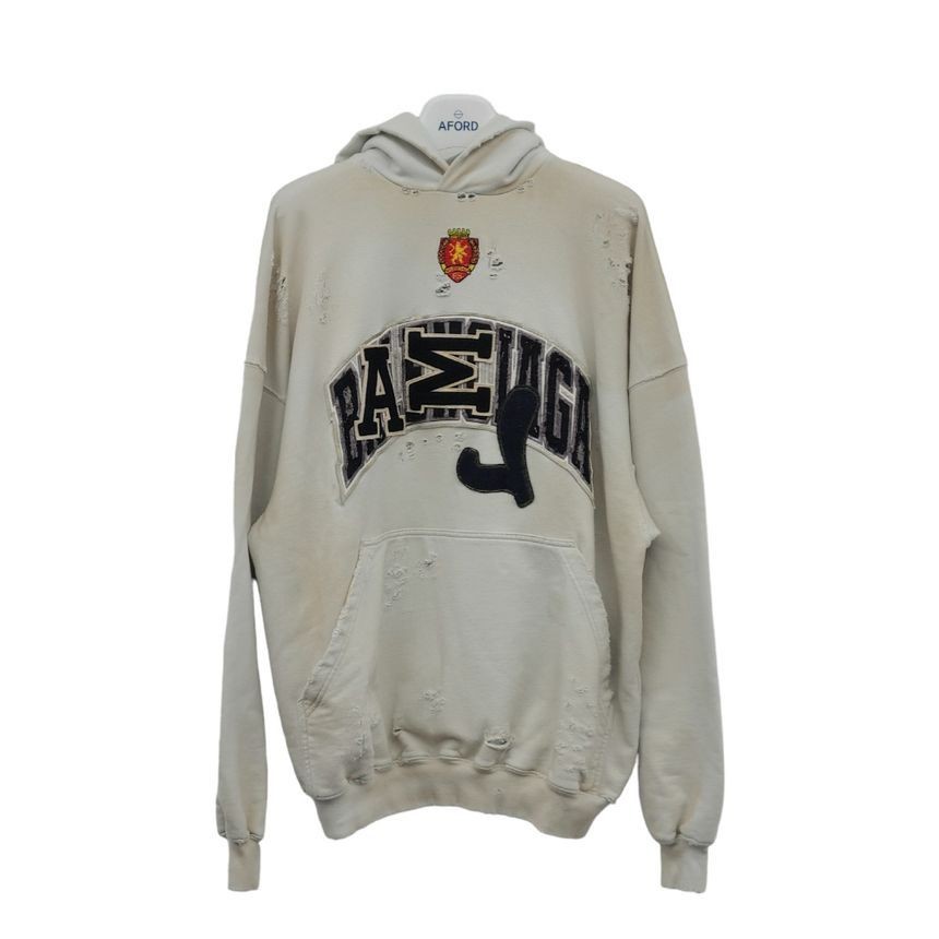 24PF new/BALENCIAGA フードスウェットシャツ sweatshirt Gray Cotton hooded sweatshirt BALENCIAGA - Nugnes1920