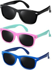 Kids Polarized Sunglasses UV Protection Flexible Rubber Shades Age 3-9