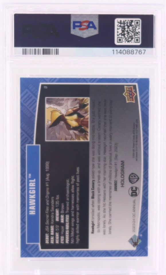 HOLOGRAMA ANUAL HAWKGIRL DE CUBIERTA SUPERIOR 2023-24/24 #9 PSA 9 SUPERMAN Foto 2 de 2