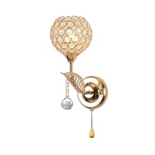 Modern Crystal Wall Light Pendent Lamp Chrome Finish Bedroom Sconce Lighting ...