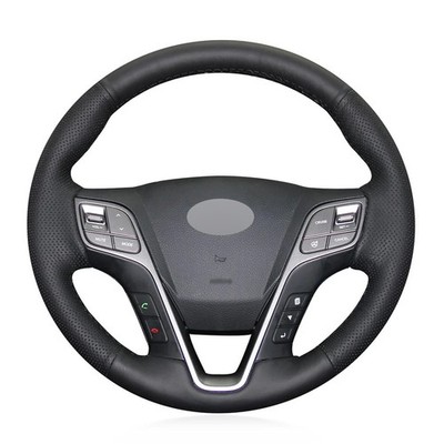 Alcantera Steering Wheel Cover Genuine Leather Wrap for HYUNDAI SANTA FE IX45