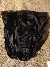 Hicut Sz 5 vintage fruit of the loom 100 nylon panties w/tag, Wide Lace Black