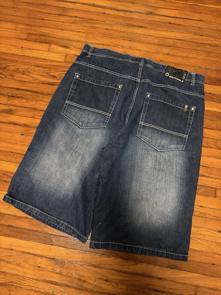 Vintage Y2K South Pole Shorts Blue Faded Baggy Denim Jean Shorts Size 42 Skate - Image 2 of 4