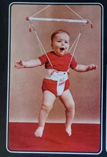 Vintage Retro 1970 Ad Jolly Jumper Baby Exerciser Medically Approved Mom Rests