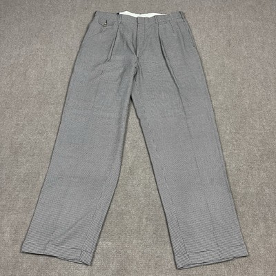 Vintage 80s Polo Ralph Lauren Houndstooth Pleated Dress Pants Mens