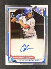 Chandler Pollard 2024 1st Bowman Chrome Prospect  #CPA-CP Auto Rangers