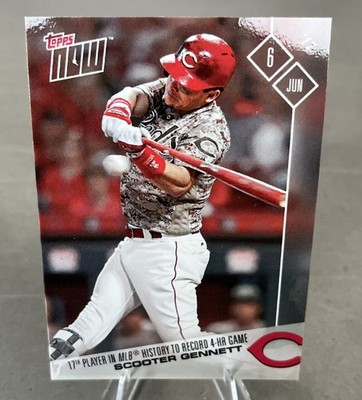 2017 TOPPS NOW #222 SCOOTER GENNETT - 17TH PLAYER IN MLB HISTORY WITH 4 HR GAME