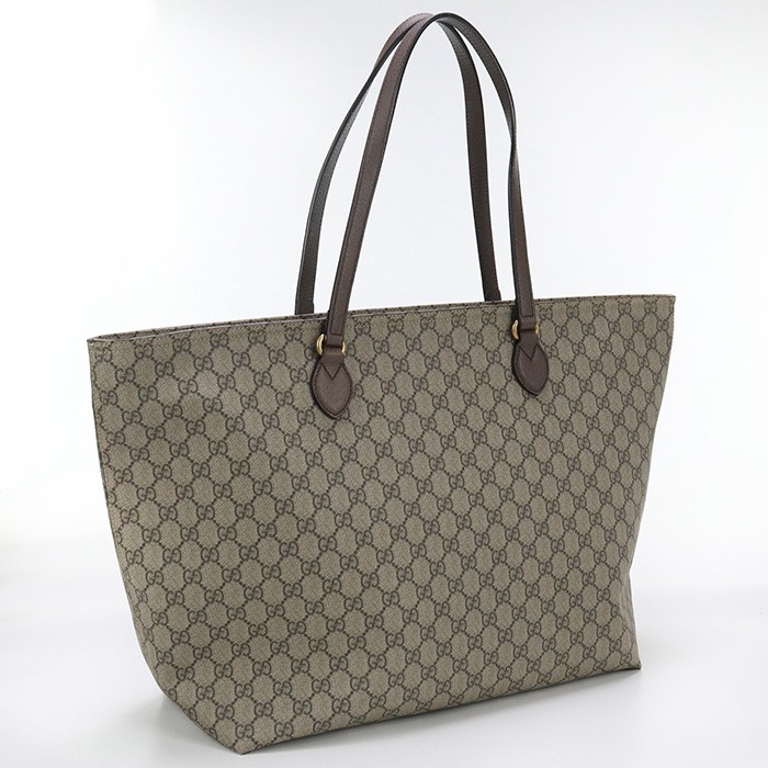 GUCCI GG Supreme Canvas and Leather Beige Tote Bag for Women