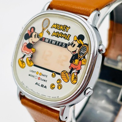 Seiko Alba Mickey Minnie Digitaluhr Datum Lichtfunktion Retro Unisex