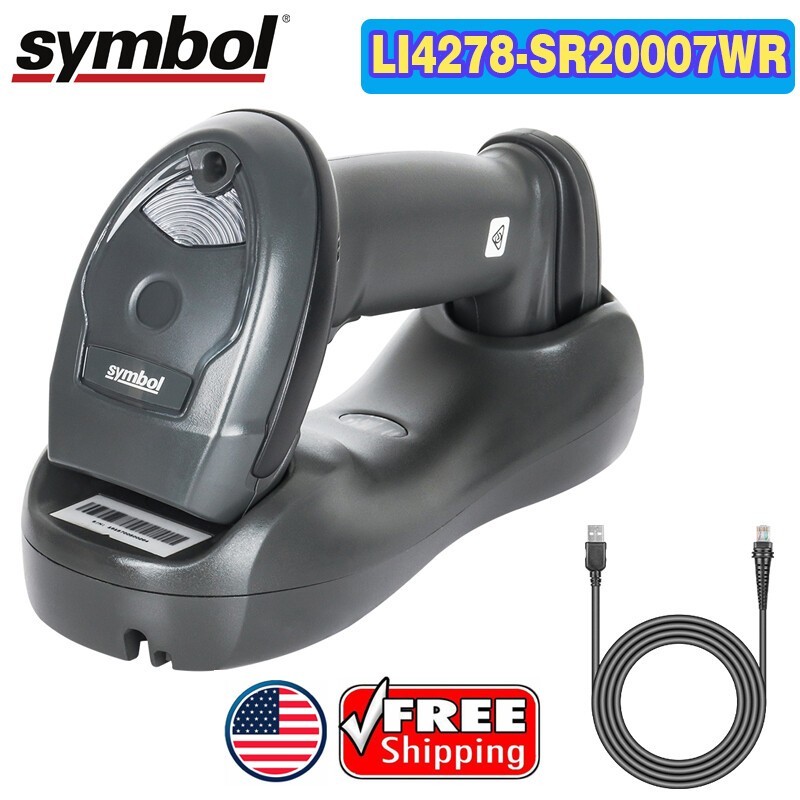 Zebra Symbol LI4278-SR20007WR Wireless Bluetooth 1D Barcode Scanner w/Cradle KIT