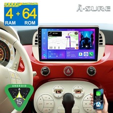 4G+64G Für Fiat 500 2007-2015 Autoradio Android 15 Carplay GPS Bluetooth WIFI FM
