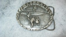 Bergamot Brass Works Belt Buckle Baseball pitcher batter, catcher ump 1977