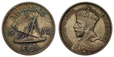 Fiji - 1 Shilling 1935 - George V, Silver