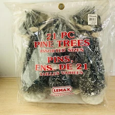 Lemax Holiday Village 21 Piece Snowy Pine Trees Assorted Sizes Accessories
