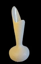 Vintage Royal Haeger Pottery Popcorn Pebble Vase White Lava R1752 *READ*