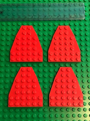 Lego 4 x ROTE abgewinkelte Keilplatte 7 x 6 Pin Schiff Bogen/Weltraum/Star Wars Lego