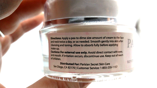 Parisian Secret Revitalizing Moisturizer Skincare 1 oz / 30ml-Sealed - Picture 3 of 4