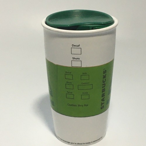 Starbucks 2012 Ceramic Travel Tumbler Coffee Travel Mug Green/White Siren 12 Oz. - Picture 2 of 5