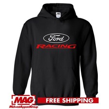 FORD RACING BLACK HOODIE Motor Automotive Sweatshirt Car Mustang Auto Engine
