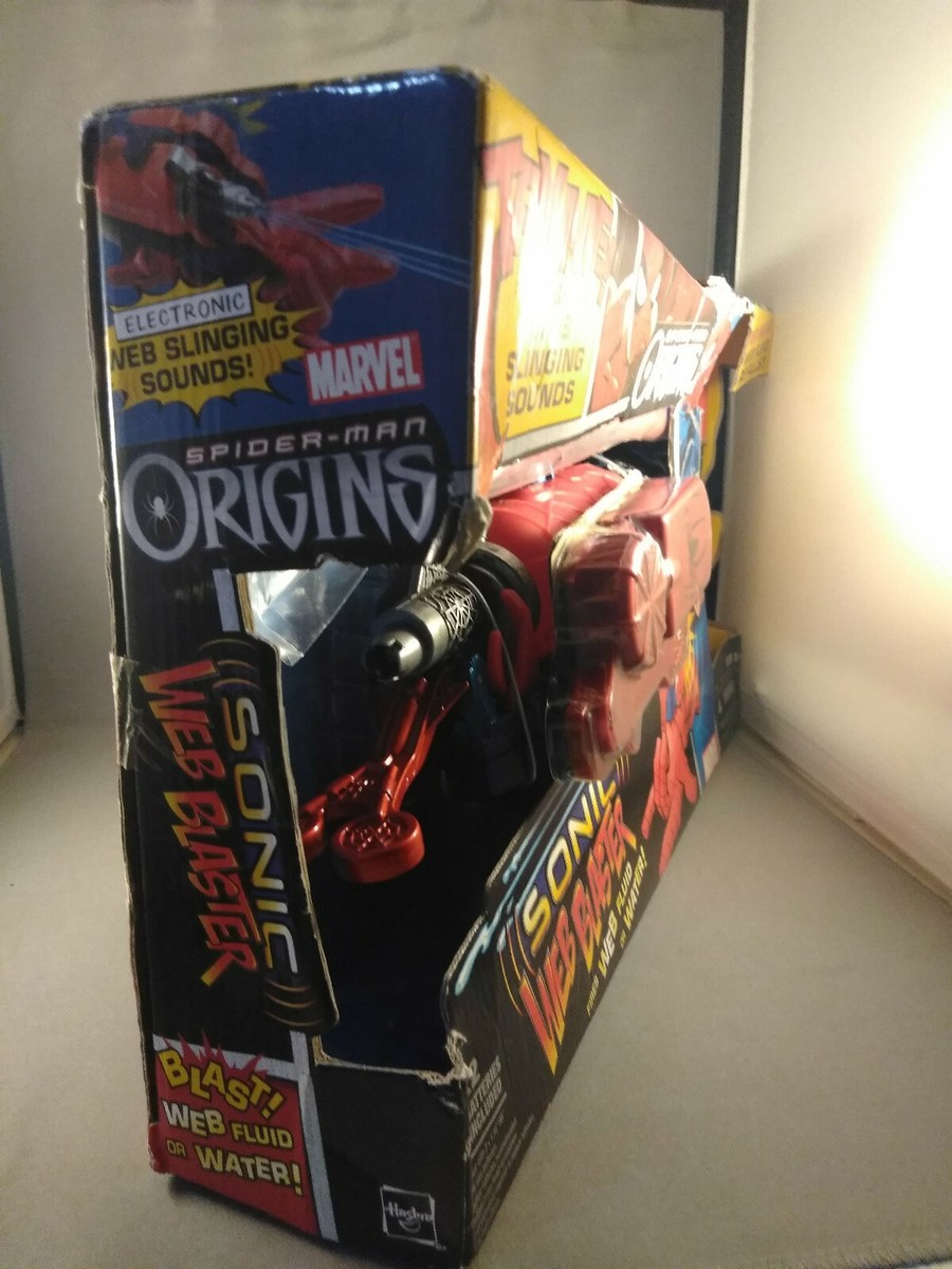 Marvel SPIDERMAN ORIGINS SONIC WEB BLASTER WITH REFILLS HTF