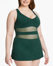 Bleu by Rod Beattie Plus Size One Piece Cross-Back Swimsuit Green Size 16W 2627