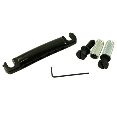 NEW - TonePros System II Standard Aluminum Stop Tailpiece, BLACK - #T1ZSA-B