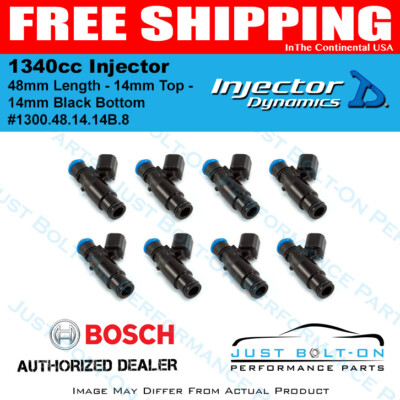 Injector Dynamics 1340cc Injector - 48mm Length - 14mm Top - 14mm Black Bottom