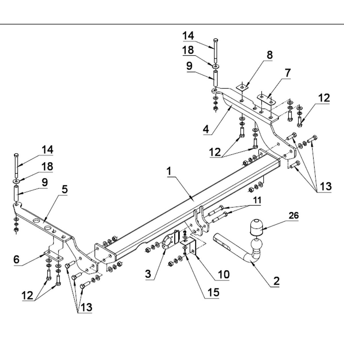Attelage Auto Hak col de cygne pour Subaru Forester 1997 à 2002 - 3