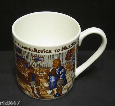 R A LAWRENCE Extra Large Fine Bone China One 1 Pint Pot Mug YORKSHIREMANS ADVICE Rik's