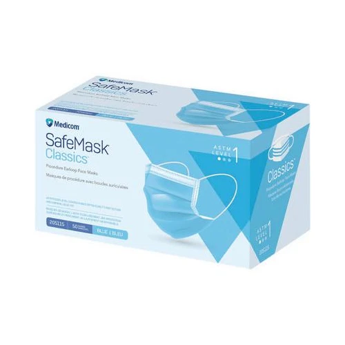 Medicom 205115 SafeMask Classics Earloop Face Masks ASTM Level 1 Blue 50/Bx
Opens in a new window or