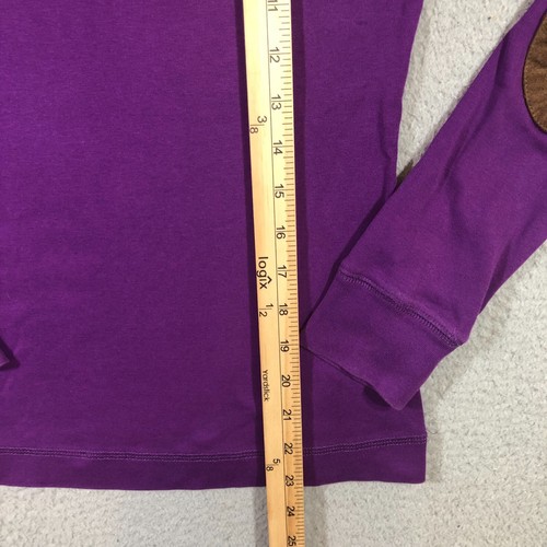 lauren ralph lauren shirt womens S purple long sleeve elbow patches - Picture 5 of 15