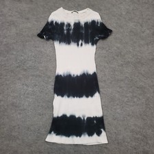 Fashion Nova Dress Womens Small Bodycon Short Sleeve Black White Casual Ladies