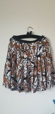 Marc by Marc Jacobs Size 6 Brown & White Birds Flowers  100% Silk A-Line Skirt