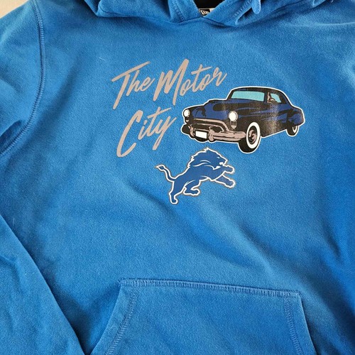 Men's Detroit Lions New Era Blue Local City Transit Pullover Hoodie - Picture 2 of 6