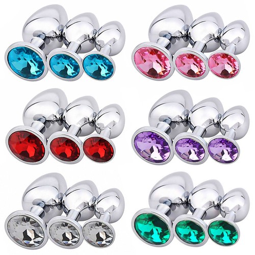 Diamond Stainless Steel Jeweled Anal Butt Plug Orgasm Stimulator Multi-colors