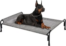 XLarge Elevated Dog Bed Raised Mesh Black/Silver