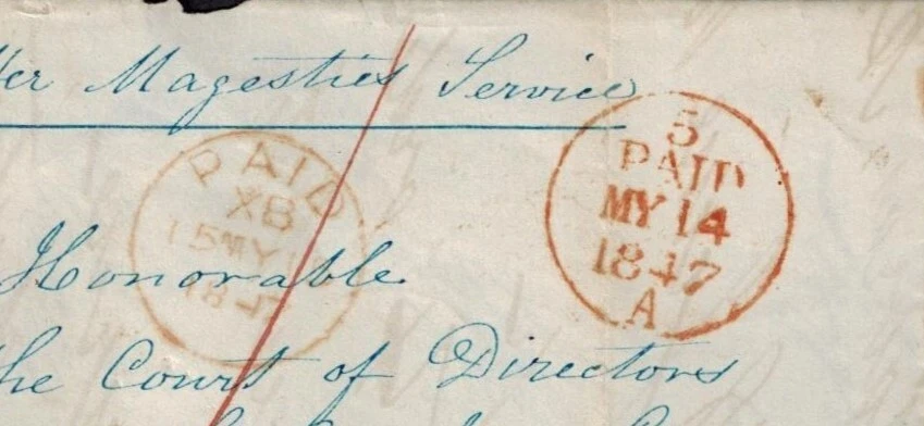Dutch East Indies Pre Stamp 1847 Full Cover Ballon to London East India Company - Image 2 of 4