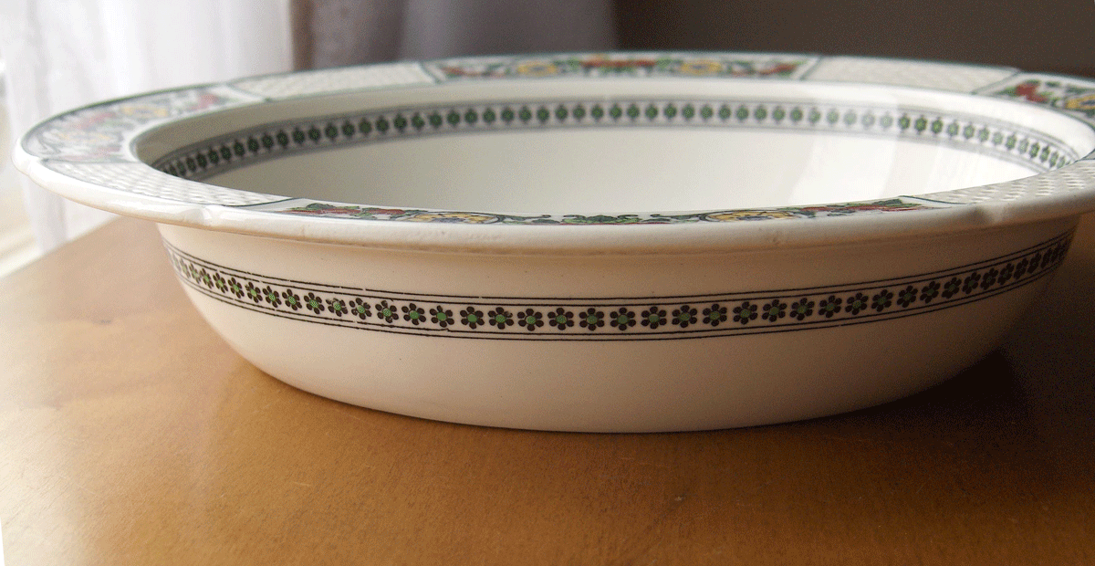Wedgwood Hythe dinnerware pattern~oval vegetable bowl~fine bone