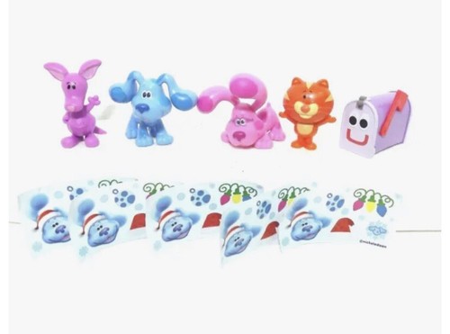 6 of Blues Clues & You Sammlerstück Minifiguren blau Magenta Briefkasten Kätzchen NEU - Bild 2 von 5