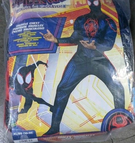 SPIDER-MAN Miles Morales Padded Jumpsuit Costume Cosplay Adult XL (36-38) *NEW* - Picture 6 of 12