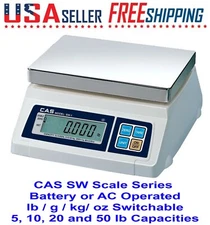 Open Box CAS SW-5, SW-10, SW-20, SW-50, Food Service Scale, Kg/ g/ Oz/ Lb Switch