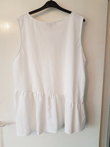 Size 12/14 medium white Asymmetrical Blouse tunic - Picture 2 of 2