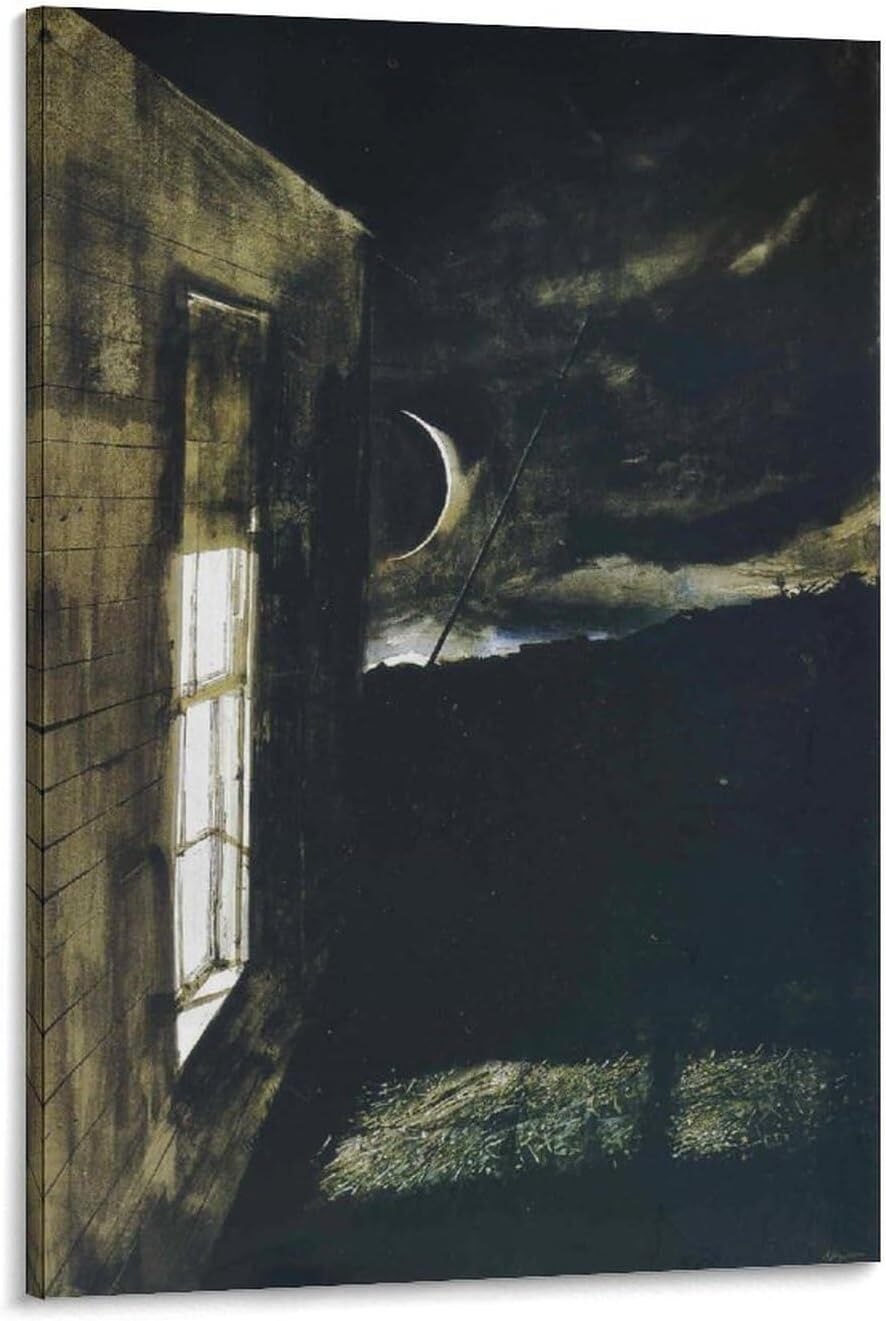 Andrew Wyeth Art Painting Poster Crescent Moon Picture Canvas Wall Paint Art